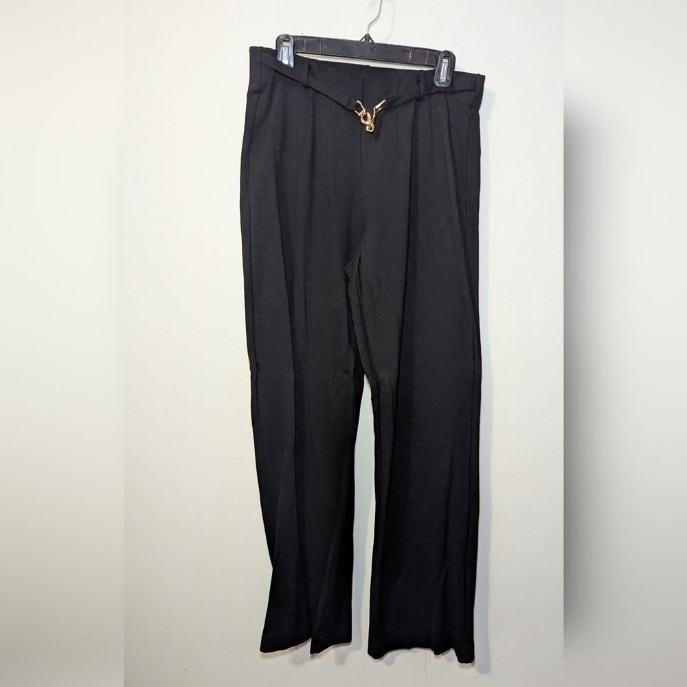 Maurices Black Trousers with Gold Accent High Waist Women's Size Large